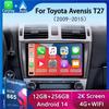 Автомагнитола Android 14 Carplay Auto Для Toyota Avensis T27 2009 - 2015 Навигация GPS Мультимедийный плеер видео Стерео WiFi+4G BT