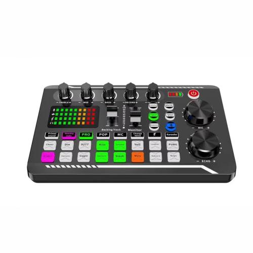 zmart Live Sound Card, Audio Interface, DJ Mixer Effects, Voice Changer, Bluetooth Compatible Mixer for Live Streaming and Singing, Sound Card, Audio