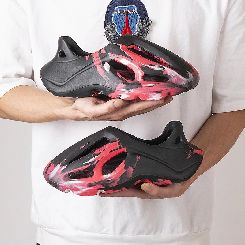 Unisex Beach Sandals EVA Women Men Hollow Garden Shoes Tie-dyed Designer Hole Slippers Sneakers Water Shoes Slip On Flip-flops