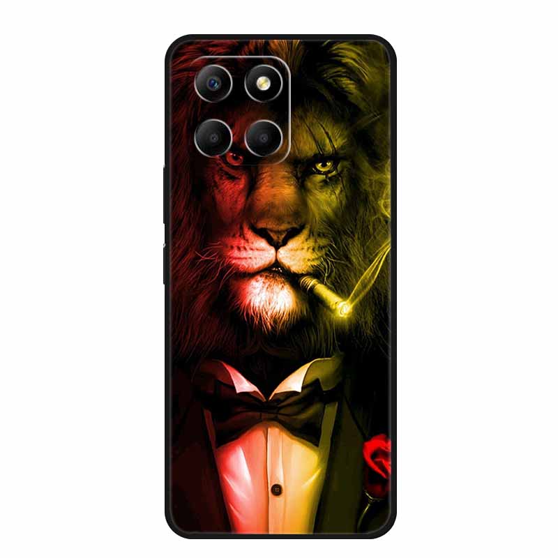 Мягкие силиконовые чехлы для Honor X8 5G Чехол x8 X8A 4G Волк Лев ТПУ Задние чехлы Для Huawei Honor X8 Чехлы для телефона HonorX8A Чехол Сумка