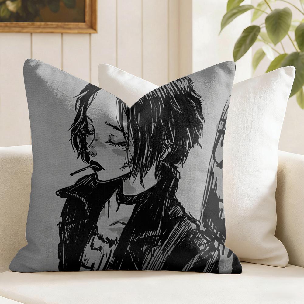 Anime Nnana Cushion Cover Natural Linen Double Sided Print Throw Pillow Case for Sofa Couch Home Decor