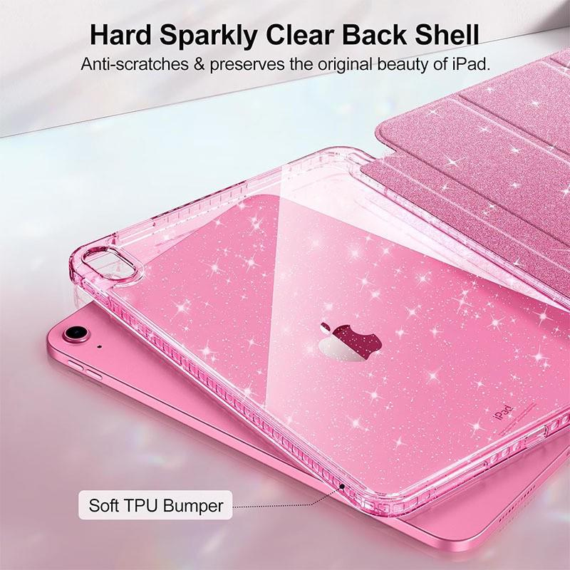 Блестящий защитный чехол для iPad Air 11-го поколения со слотом для стилуса - Акриловая крышка для планшета, устойчивая к изгибам