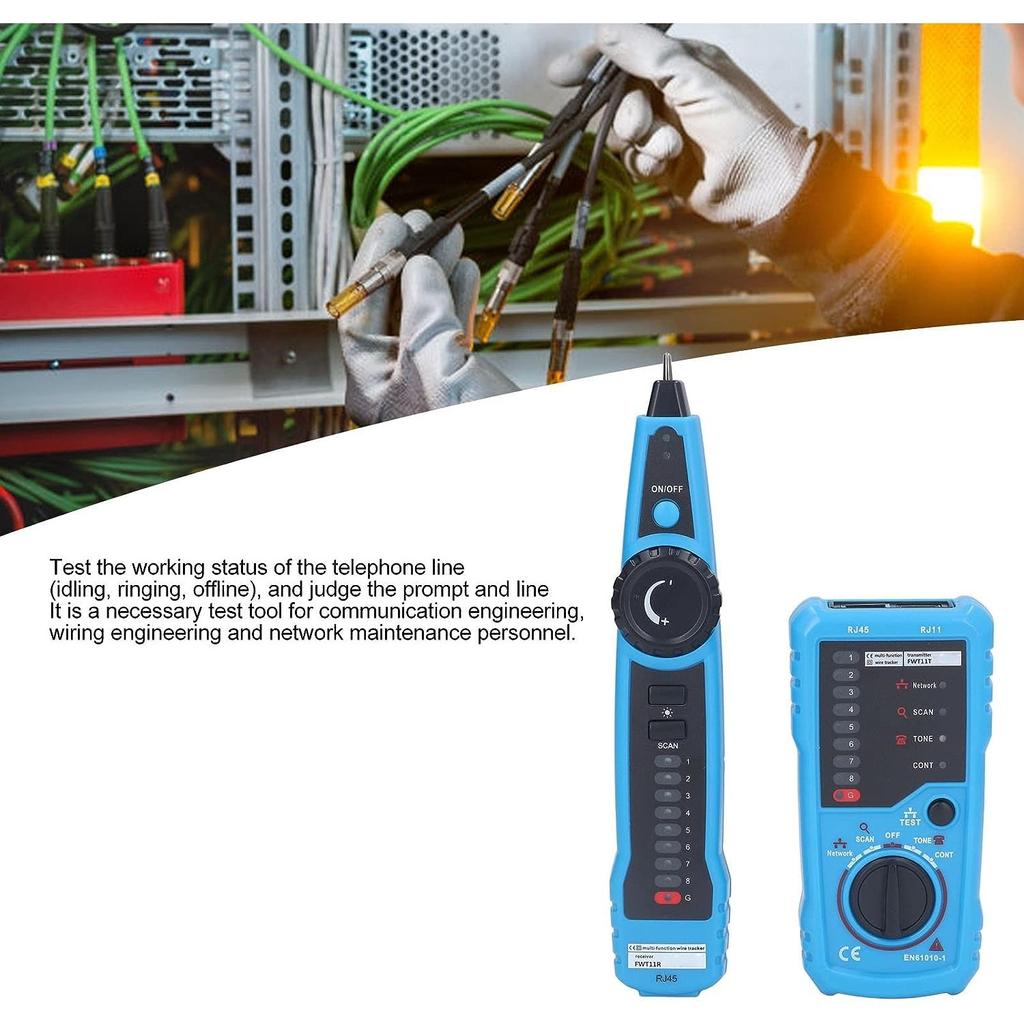 RJ11 and RJ45 Network Cable Tester, Ethernet Wire Finder, Cable Mapper, Continuity Test,Portable LAN Cable Tester,Phone Cable Finder Quick Positioning