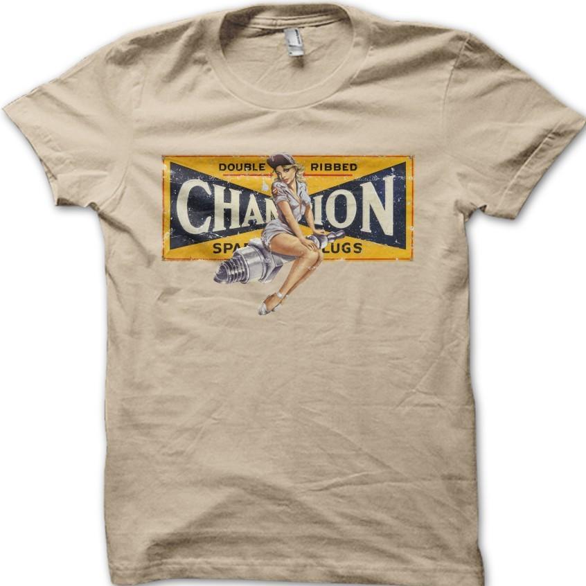 ВИНТАЖНАЯ Pin-up Девушка Мотоциклист Champion Мотоцикл Классическая Футболка Мотоциклиста 6038