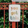 2D Flat, 1pc Vintage "You Got This" Metal Wall Art Sign - Boho Rainbow Design, Distressed White Background with Colorful Lettering, Rustic Classroom