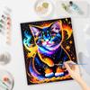 Frame Diy Painting By Numbers For Adults Kits Colorful Cat Handmade Animals Starter Kit For Home Decors 40x50cm