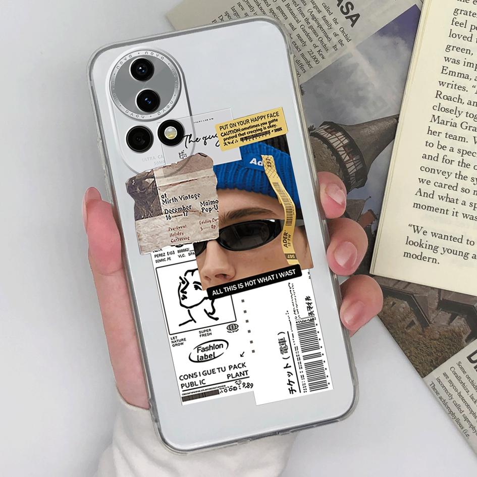 Чехол для Huawei Nova Y72 Pura 70 Nova 12i 12 Pro 5G SE, чехол для телефона, модный чехол для телефона для девочек и мальчиков, прозрачный силиконовый мягкий противоударный бампер из ТПУ, чехол для Honor X8b