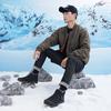 Fashion Winter Men Boots Canvas Plush Warm Snow Men Boots Outdoor Work Casual Cotton Shoes High Top Zips Black Snow Boots Men Shoes