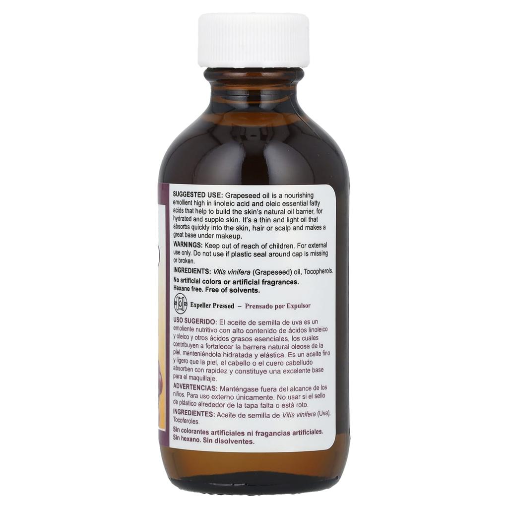 De La Cruz Grapeseed Oil, 2 Fl Oz (59 Ml)