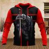 Fashion Mens Hoodies Red Black Skull Angel 3D Printed Sweatshirt Autumn Unisex Kangaroo Pocket Pullover Hoodie Casual Sportswear