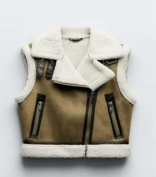 Y 2023 Осень/Зима Женский европейско-американский жилет на молнии с меховыми отворотами: Универсальный и повседневный
