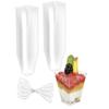 20pcs Square Cup Mouth Disposable Plastic Mousse Cups 60ml Ice Cream Cup Dessert Cups  Pudding