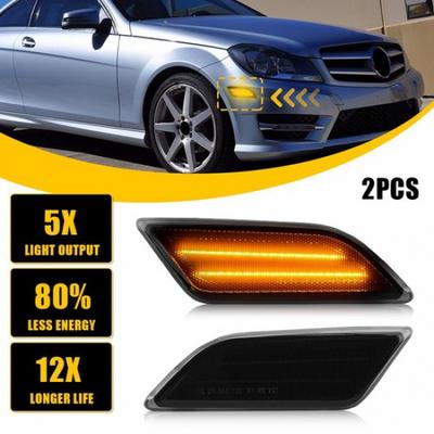 2 шт. Дымчато-янтарные боковые габариты бампера для Mercedes Benz C250 C300 C350 C63 2012-14