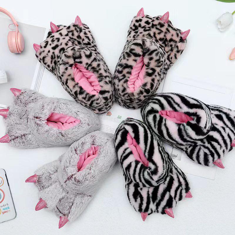 Уютные осенне-зимние плюшевые тапочки в виде животных - Супермягкий флис, Толстые и теплые