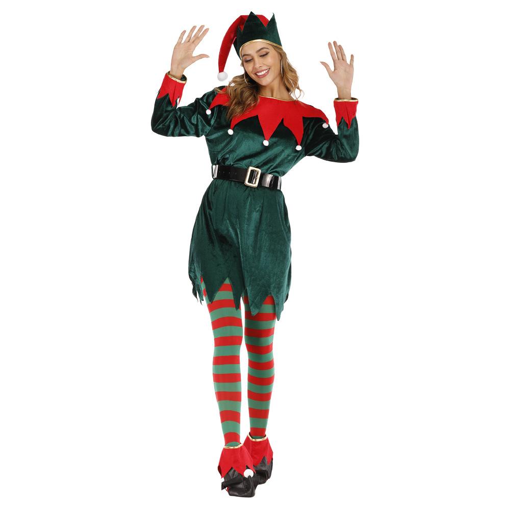 Spot new Christmas elf women's suit bar party atmosphere to set off multi-size Christmas lady festival outfit