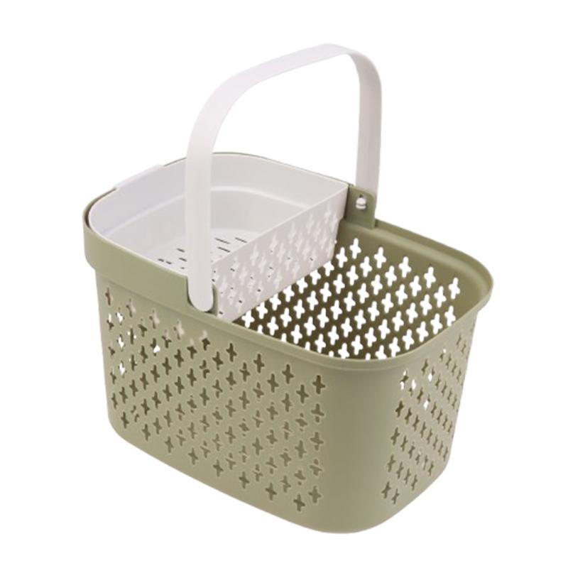 Пластиковая корзина-органайзер с ручками, дренажный контейнер для туалетных принадлежностей, штабелируемая корзина для хранения для ванной, кухни, лагеря, спортзала