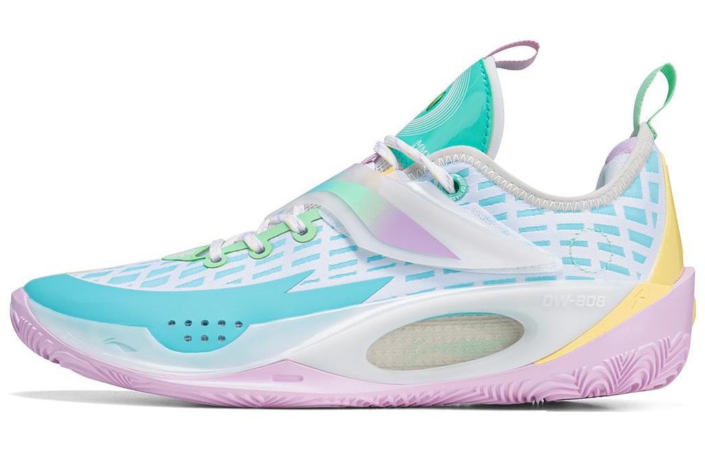 Li Ning Wade 808 2 Амортизация Нескользящие Износостойкие Низкие Баскетбольные Кроссовки Мужские Бело-Синие ABPT017-1
