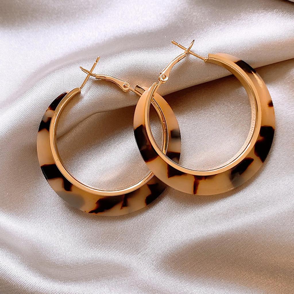 Женские серьги-кольца с леопардовым принтом для женских украшений, готические аксессуары для преувеличенных ушей для девушки