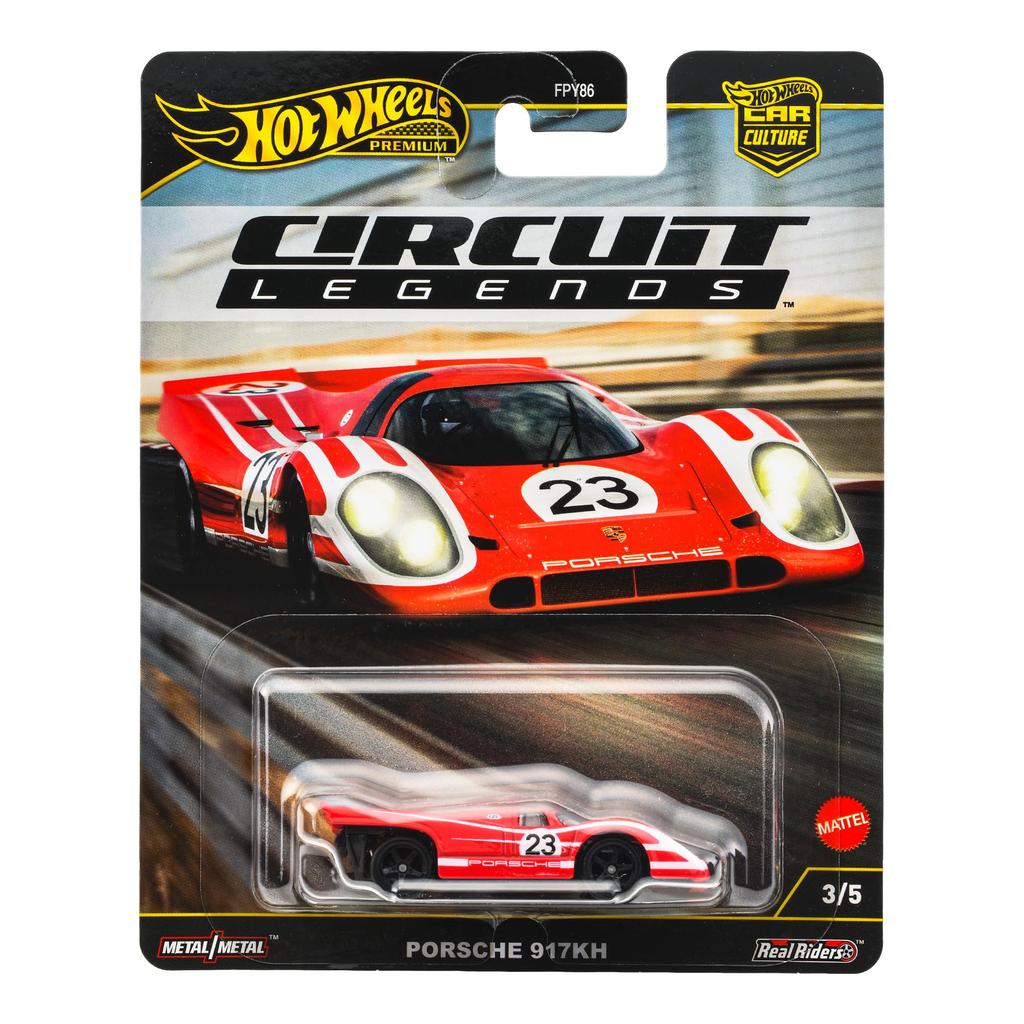 Hot Wheels Car Culture Circuit Legends Porsche 917KH Vehicle Toy Diecast Car for Ages 3 and JBK63 Up, Red,