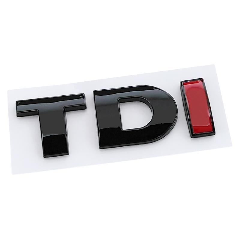3D ABS Black Red Logo TDI Emblem Letters Decal Car Rear Trunk Badge TDI Sticker for VW Accessories zd4