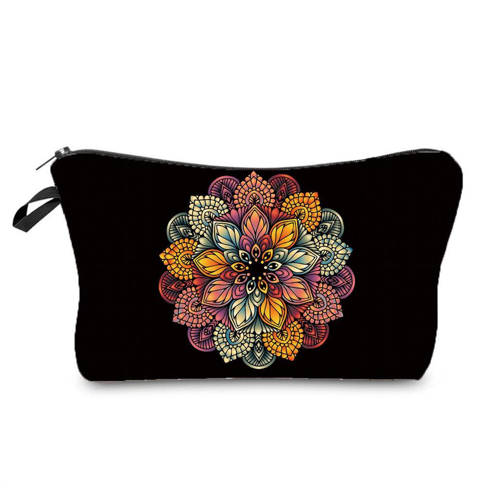 Женская косметичка с принтом цветка дурмана, органайзер для туалетных принадлежностей, дорожный футляр 6671