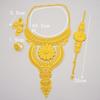 Дубай золотого цвета, большое роскошное ожерелье, браслет, серьги, кольца, комплекты ювелирных изделий для женщин, свадебные украшения, подарки для вечеринок