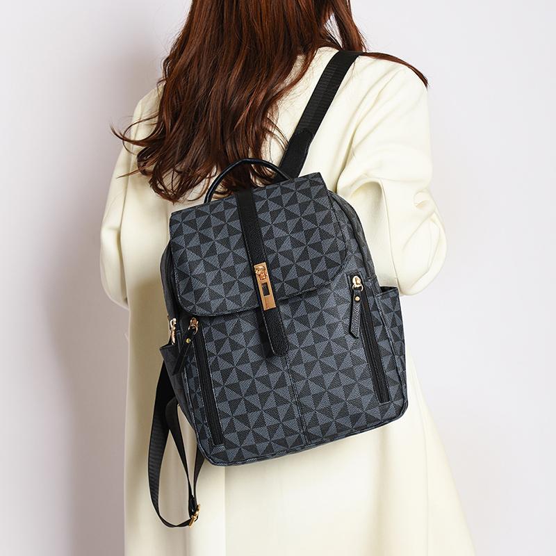 PU Backpack Women Printed Backpack