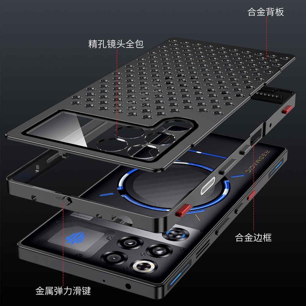 Чехол для Nubia RedMagic 11 11S Pro+ Алюминиевый сплав Отвод тепла Охлаждение Металлический Сотовый рисунок Отверстия Чехол для RedMagic11 Pro Plus