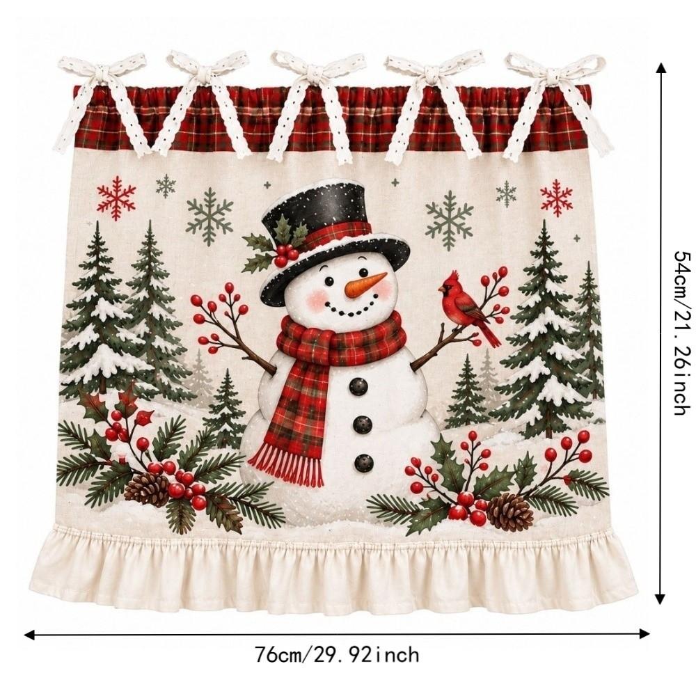 Farmhouse Tie Oven Cover Curtain Pastoral Style Coffee Machine Half Curtain Kitchen