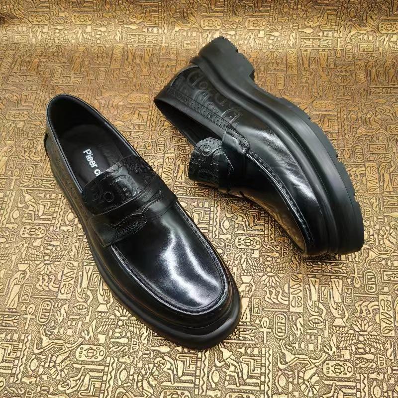 Высококачественные лоферы из коровьей кожи первого слоя, мужские кожаные туфли в британском стиле, лакированные деловые туфли из натуральной кожи, облегающие ногу туфли Doudou