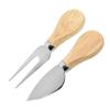 4 Cheese Knives Set Cheese Cutlery Steel Stainless Cheese Slicer Cutter Wood Handle Mini Knife,Butter Knife,Spatula& ForK