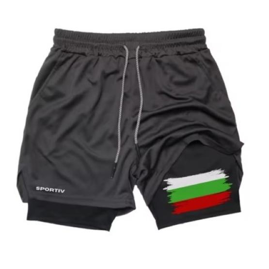 Флаг Болгарии Камуфляж Шорты для Муай Тай Кикбоксинга Мужские Женские Унисекс Спортивная одежда Двухслойные Дышащие Быстросохнущие Тренировочные Спортивные Зал Фитнес Тренировка