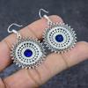 Natural Lapis Lazuli Gemstone Handmade 925 Sterling Silver Gift Earring 2" m7B67