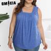 Women's Fashion Casual Solid Color Print Sleeveless U-Neck T-shirts and Tops