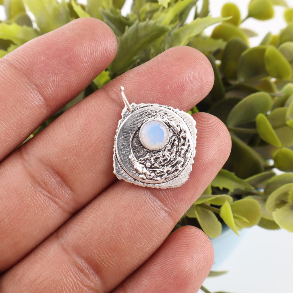 Подвеска из цельного серебра 925 пробы с молочным опалом, ювелирные изделия с подвеской из драгоценных камней ручной работы, подарки для жены, абсолютно новый кулон
