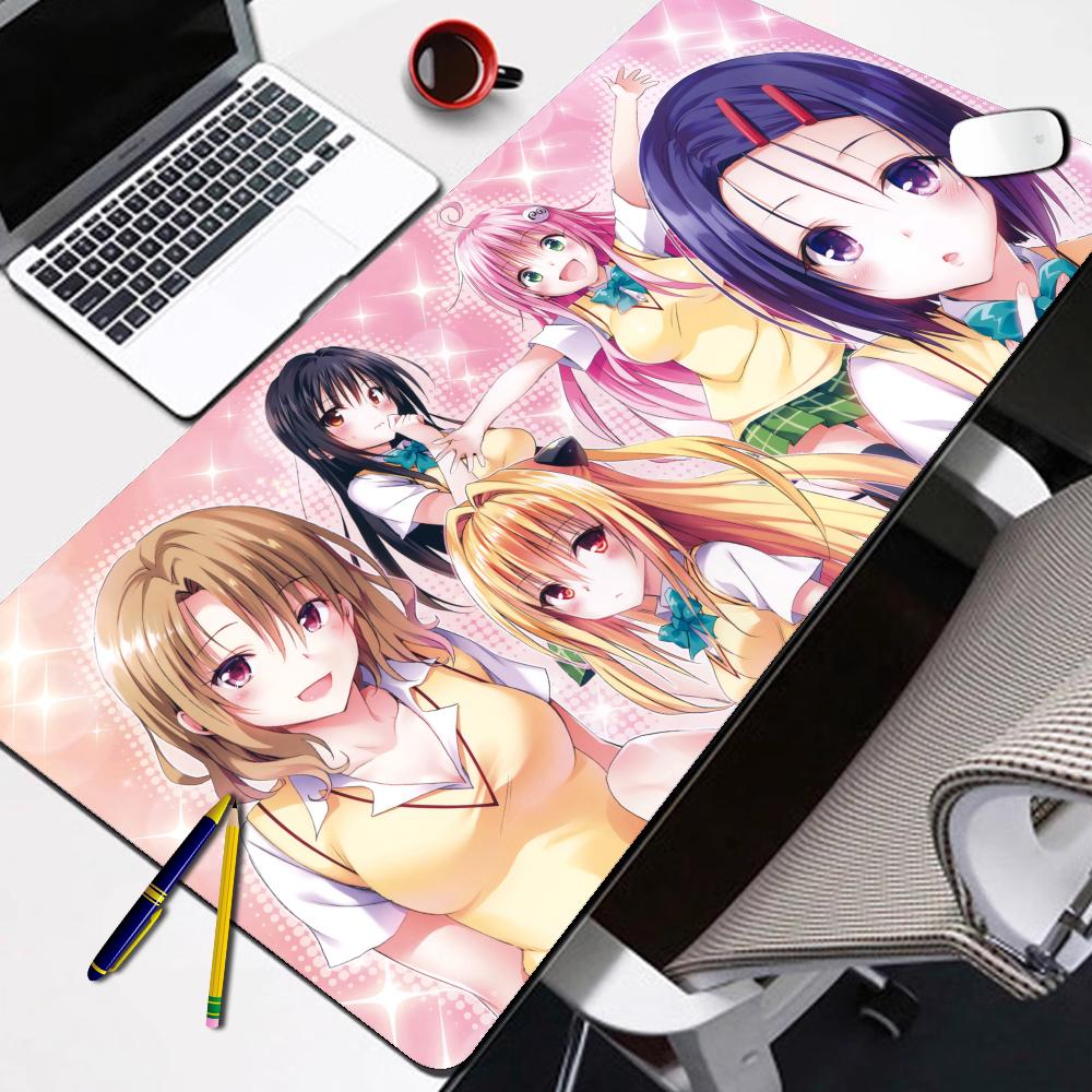 Резиновая подставка под мышь To LoveRu HD Печать Клавиатура Настольные коврики Kawai Милая девушка Нескользящий коврик для стола XXLxсм Студенческий коврик для письма