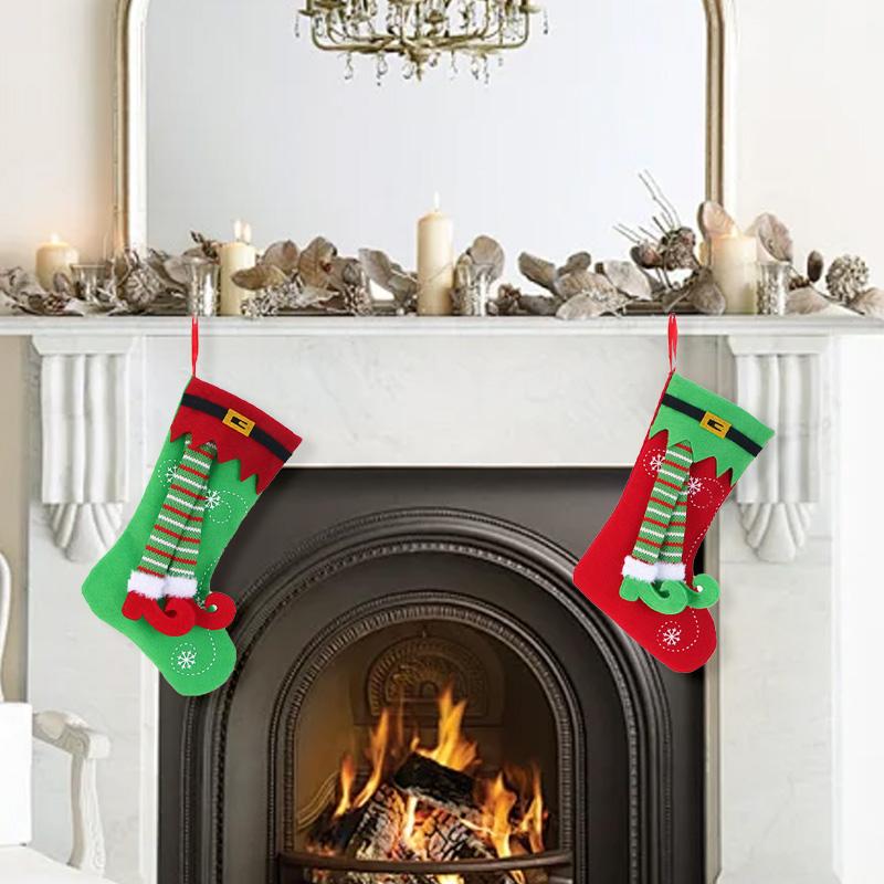 1 шт. Украшения для камина, мешок конфет, рождественская елка, носок, Санта, рождественский чулок