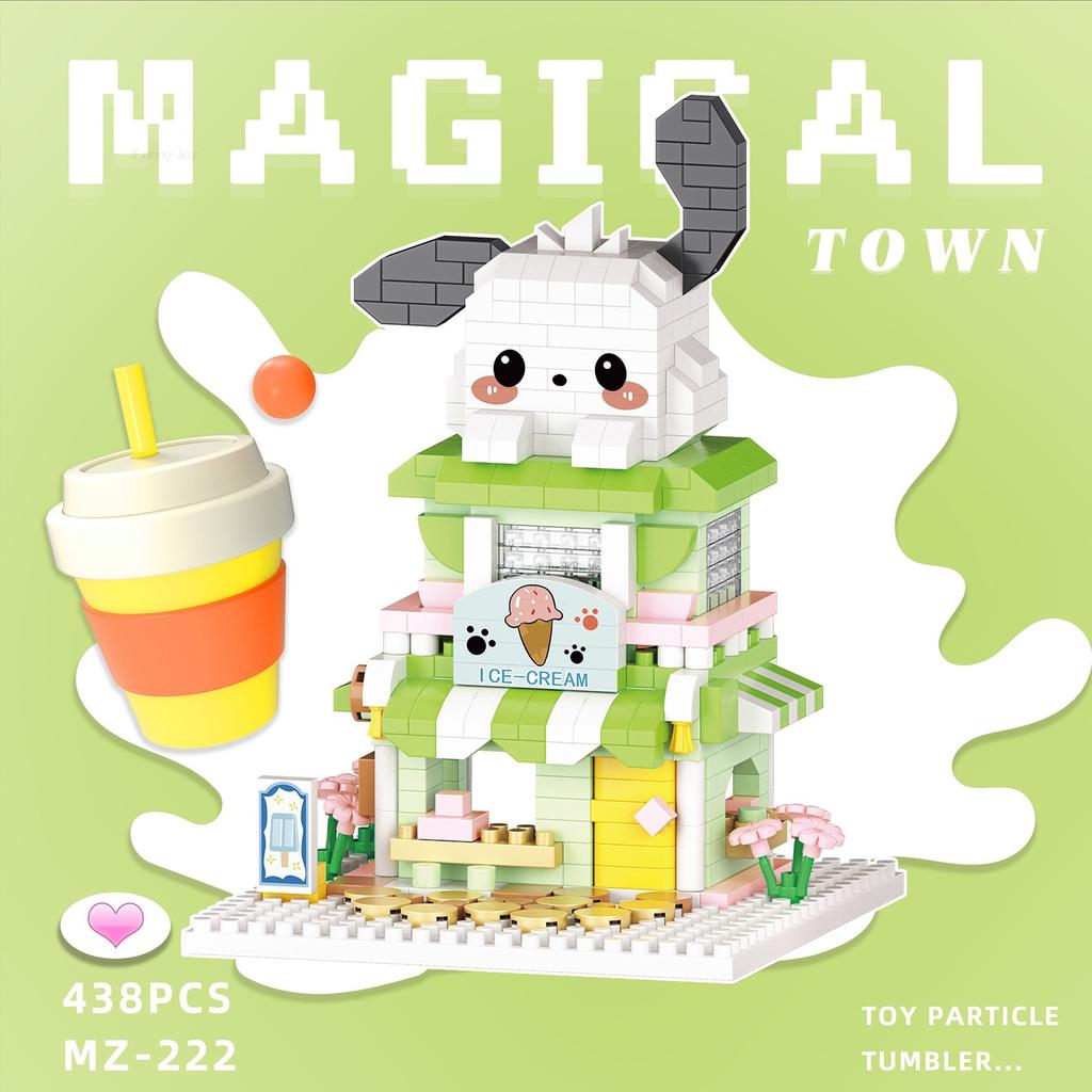 Cartoon Anime Blocks Kuromi My Melody Cinnamoroll Mouse Building Blocks Doll Toy Kids Birthday Gift