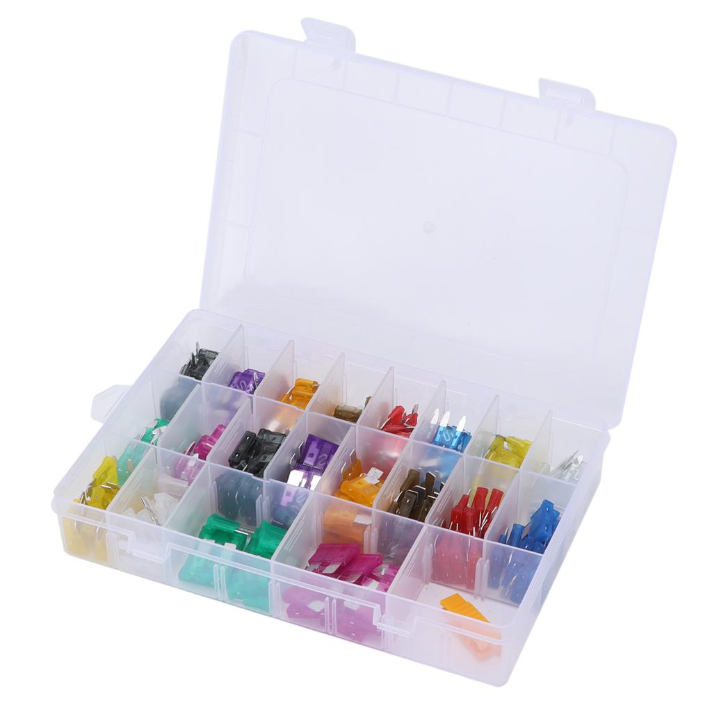 220pcs Blade Fuse Assortment Small Medium Size 2 3 5  7.5 10 15 20 25 30 35AMP for Car Trucks ATVs