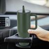 40 Oz Thermal Cup Stainless Steel Tumbler with Flip Straw Leakproof Insulated Travel Mug with Handle for Home Office Car