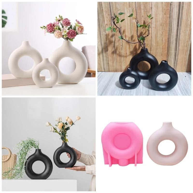 Nordic Style Circle Silicone Mold for DIY Flower Vase and Creative Decoration Versatile Silicone Mold for DIY Projects