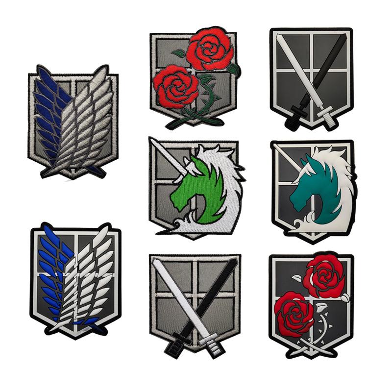 Нашивка Attack On Titan с вышитыми нарукавными повязками Wings Of Liberty из ПВХ, резиновые нашивки для тактического рюкзака, японская наклейка-аниме