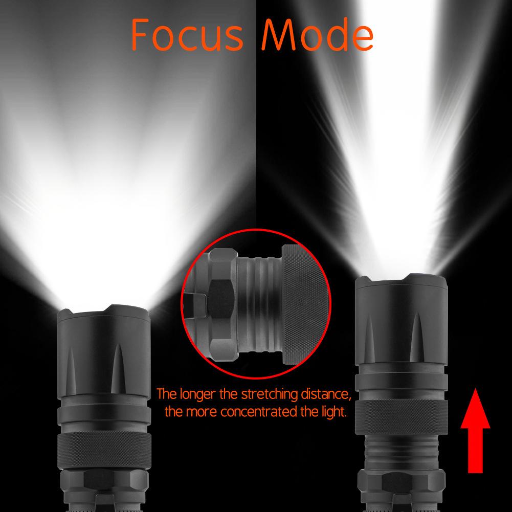 Мощный светодиодный фонарик с зумом, несколько цветов, перезаряжаемая батарея, со светящейся палочкой, для рыбалки, кемпинга, вечеринки, работы, аварийный свет