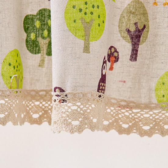 Короткая занавеска для кухни с мультяшным животным принтом дерева, занавеска на окно, драпировка, домашний декор