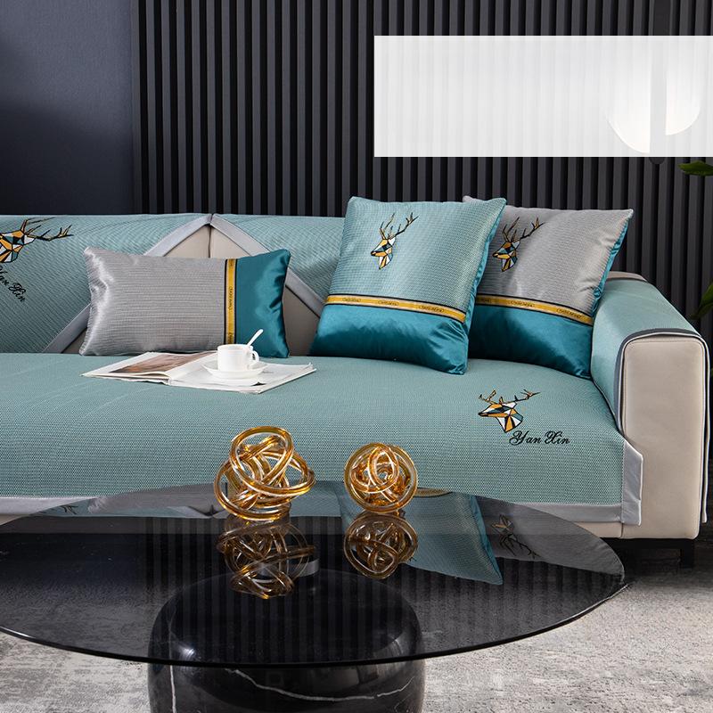 Sofa Seat Cushion Summer Ice Silk Summer Mat Non-Slip Simple Sofa Cover Cover Thickened Cushion