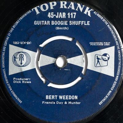 7-дюймовая пластинка BERT WEEDON Guitar Boogie Shuffle 45JAR117 Top Rank 1959 UK Rock Б/у