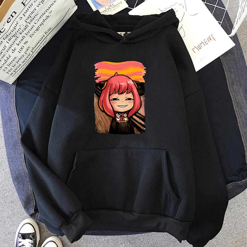 Hot Anime Spy X Family Anya Graphic Printed Hooded Gilr Hoodie Plus Size Pullover Harajuku Women Autumn Warm Fashion Sweatshirt