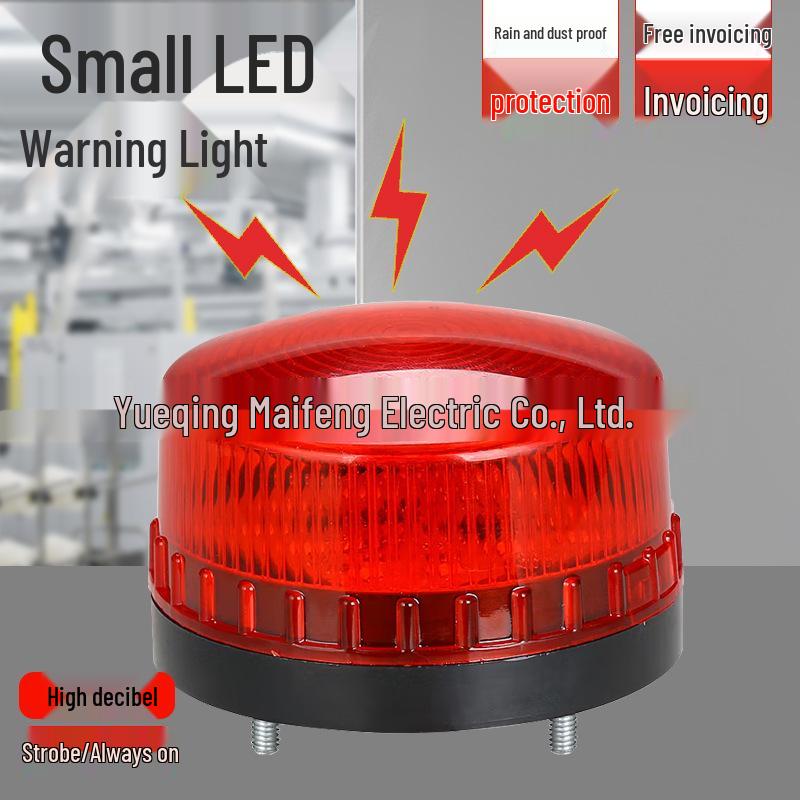 Светодиодный стробоскоп LTE-5061: Постоянный, Мигающий, Звуковой и Бесшумный, Совместимый с 12В, 24В, 220В.