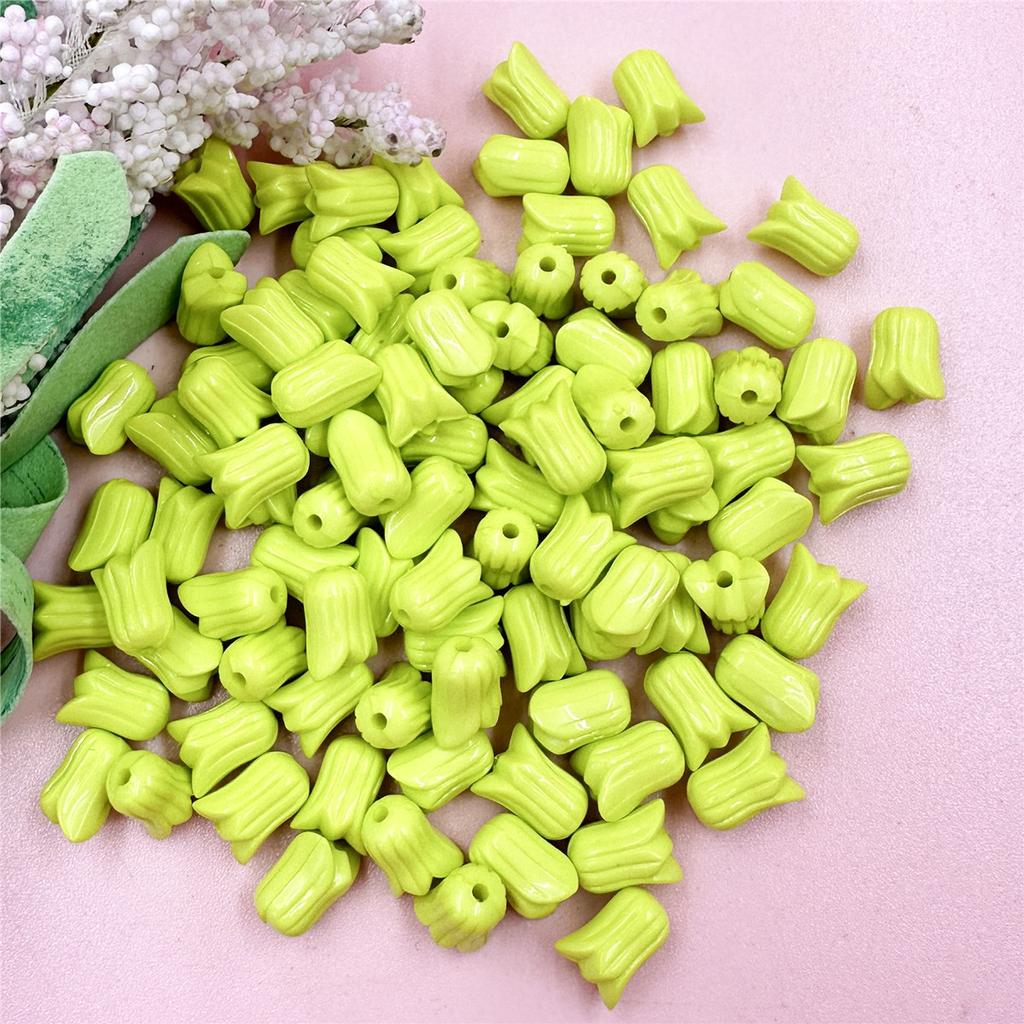 Loose Beads Flowers 7.5*9.6mm Necklace Jewelry Accessories 100PCS Bracelets Tulip Fashion Advanced For Jewelry Making DIY Acrylic