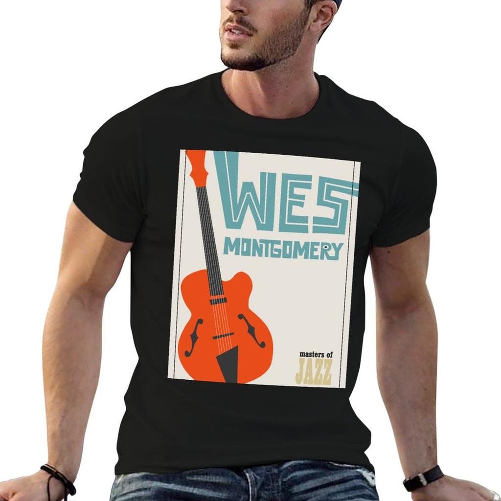 Wes Montgomery Jazz Guitarist Illustration TShirt Casual Fashion Short Sleeve Cotton TShirt